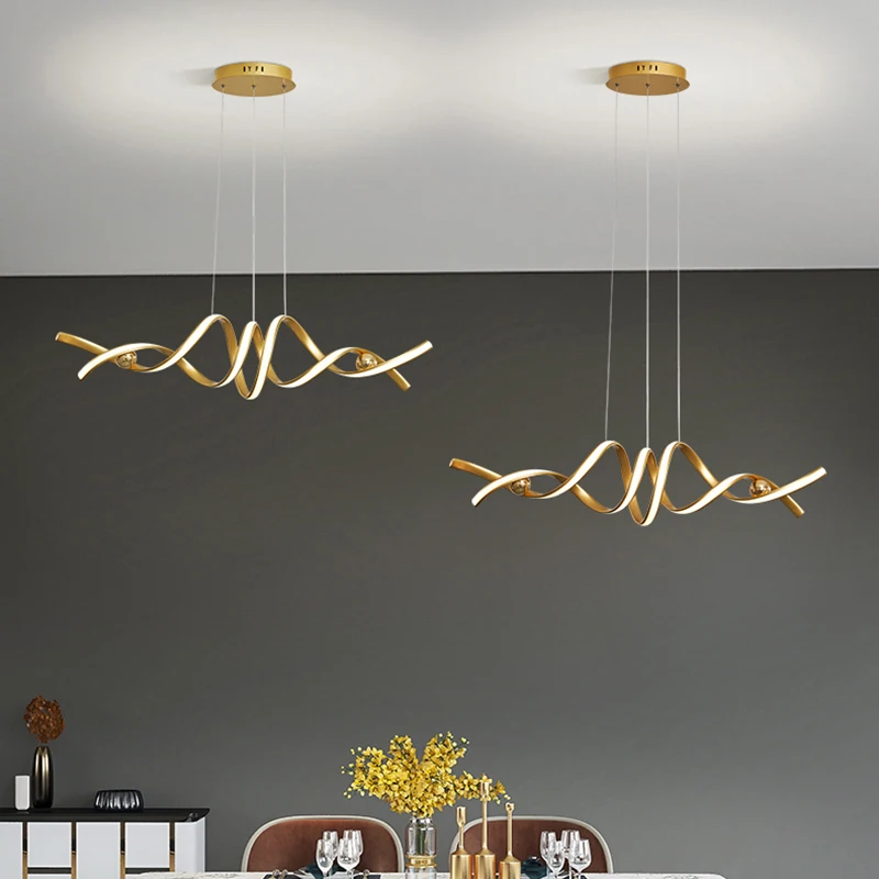 Imagem -04 - Lustre Led Minimalismo Moderno para Sala de Estar Quarto Sala de Estudo Lustre de Teto Interior Dourado ou Preto 100260v