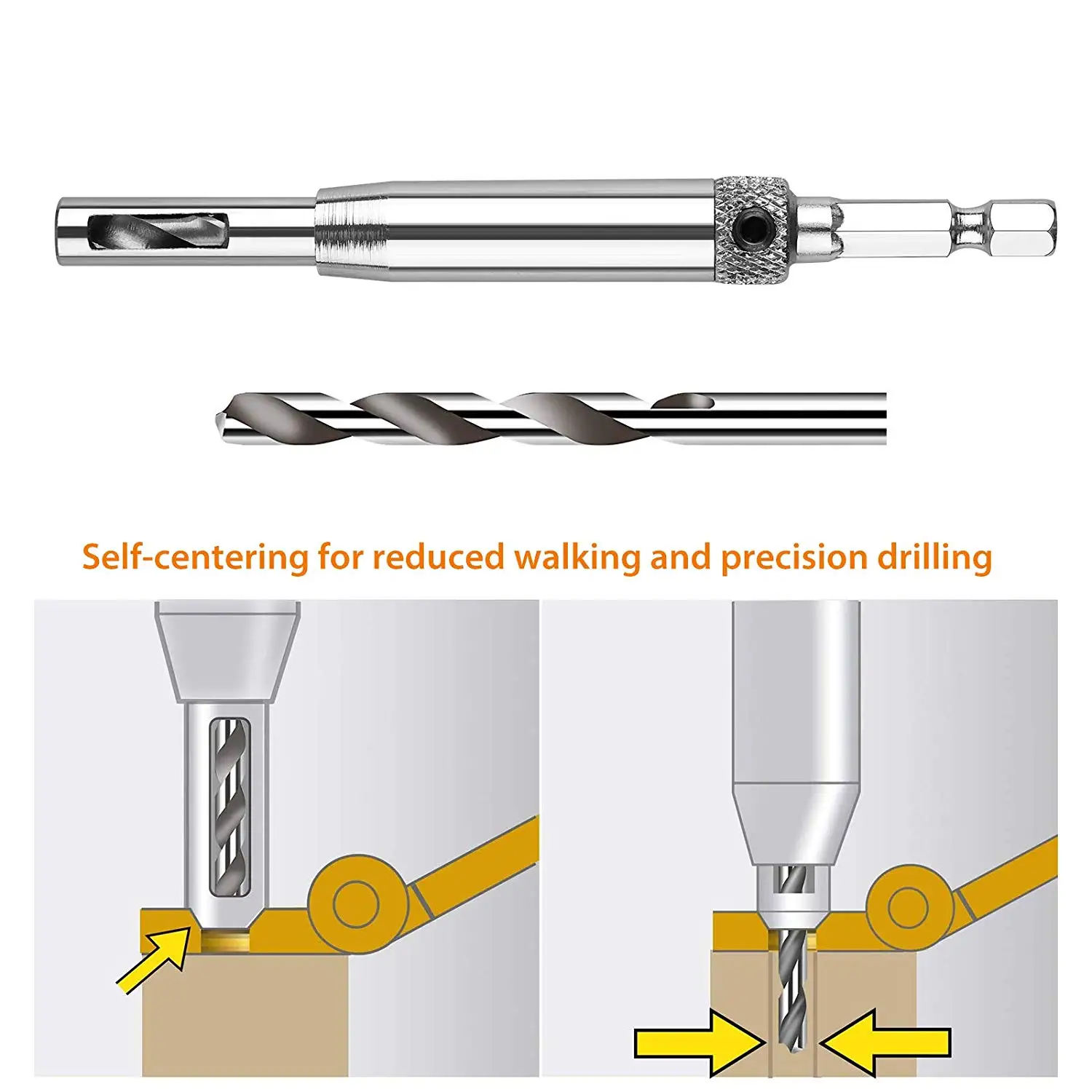 7Pcs Self Centering Lock Hinge Hardware Drill Bit Set Hardware Drawer Pilot Hole Guides Centering Hinge Home Hand Tools D30
