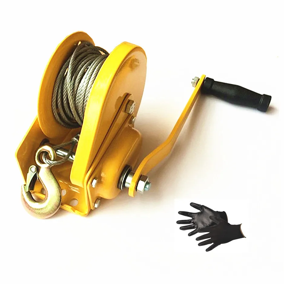 2600lbs 1179kg self-locking hand winch wire rope marine winch winch set