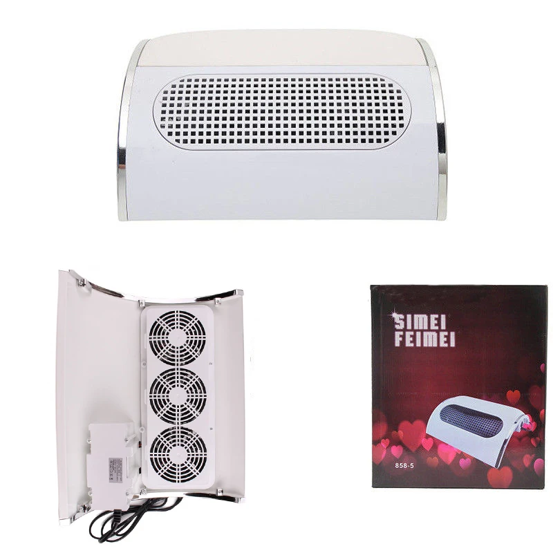 High-power nail dust machine nail art vacuum cleaner 40W nail removal dust removal and polishing three fans with filter dust bag