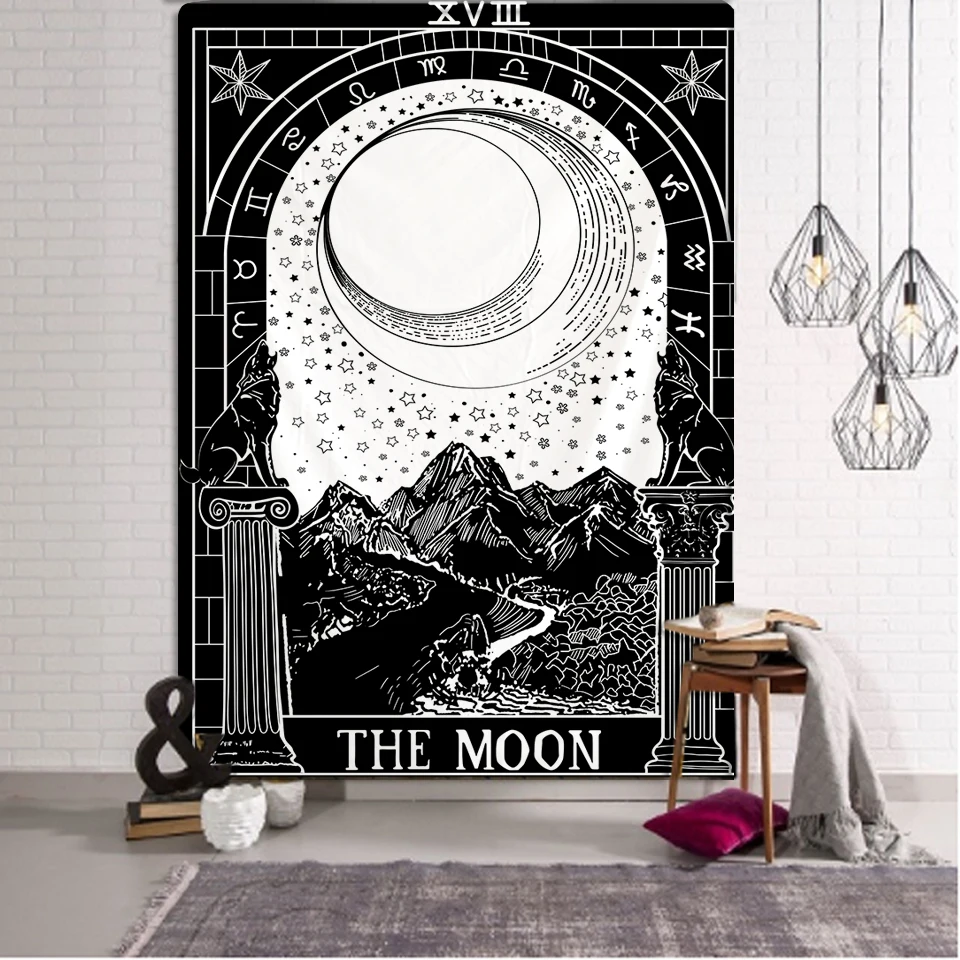 Tarot Card Tapestry Wall Hanging Astrology Divination Bedspread Beach Mat