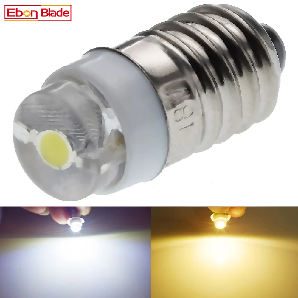 

1Pcs Warm/White 0.5W Screw E10 1V-3V 1.2V 1.5V 1.7V 2.2V 2.5V 3V 100Lm COB LED Old Flashlight Bulb Torch Bike Tail Work Light