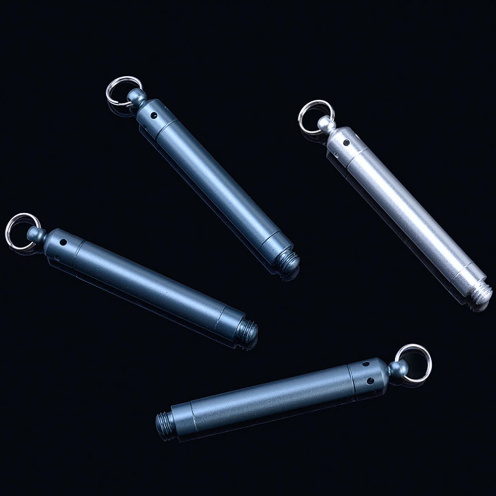 Stainless Steel Toothpick Metal Toothpick Holder Portable Outdoor Toothpick With Keychain Reusable Food Fruit Picks Blue Silver