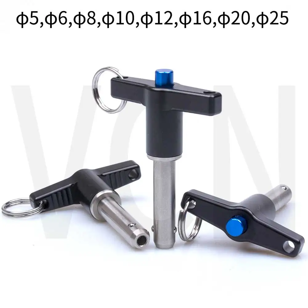 VCN117 Ball Lock Pins, Quick Release Pins,T-handle,Pin Dia 5/6/10/12 Length 15/20/25/30/35/40/50/60/75/80 mm