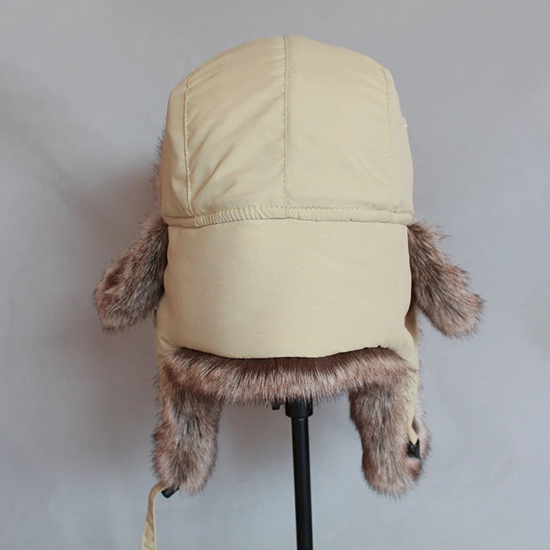 Unisex Winter Warm Russian Hats Faux Fur Trapper Hat for Men Women Windproof Bomber Hat Ushanka Ear Flap