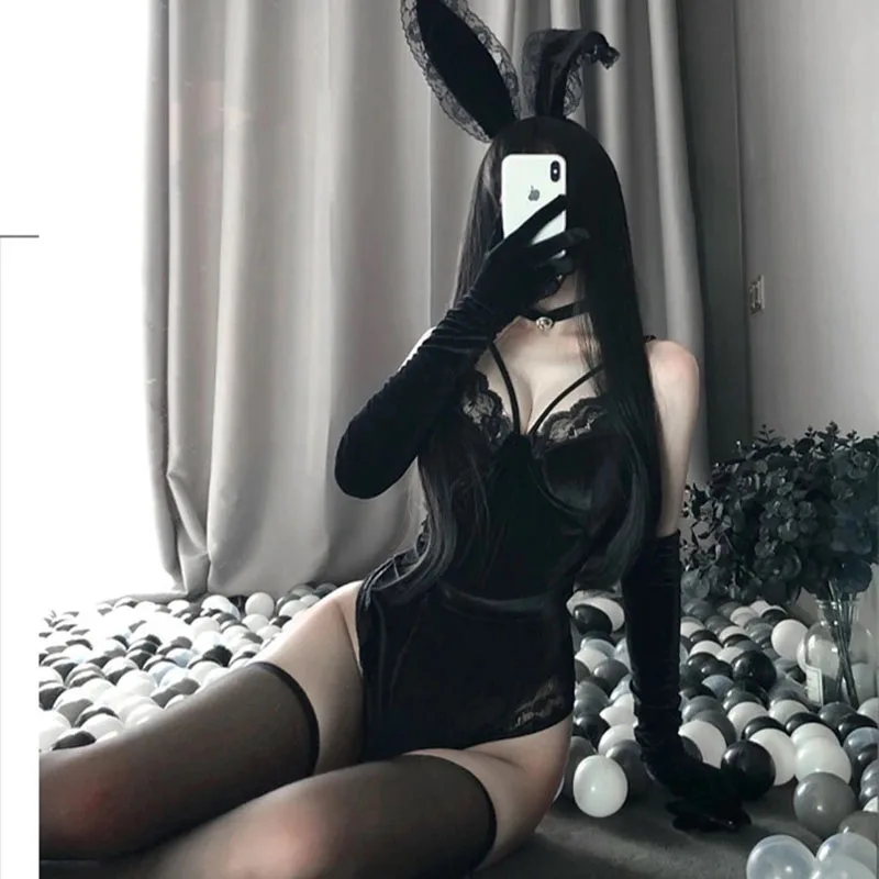 

Bunny Girl Sexy Anime Cosplay costume Maid Lingerie Rabbit Bodysuit Erotic Outfit women Wrapped Chest Sweet Gift for Girlfriend