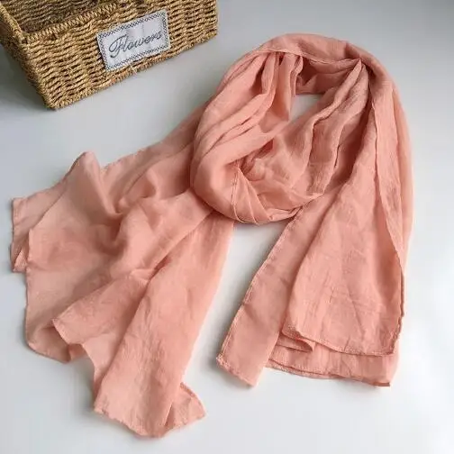 Cotton Nhật Khăn Quàng Thu Đông Màu Kẹo Thời Trang Nữ Linen Mềm Mại Khăn 75x190cm