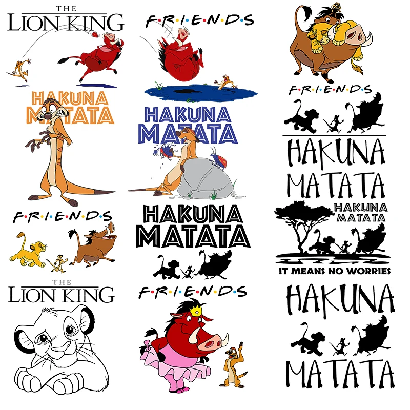 Cartoon The Lion King Heat Transfer Stickers on Clothes Lovely Friends Simba Kids DIY Clothing Patch on Iron Clothes for T-shirt