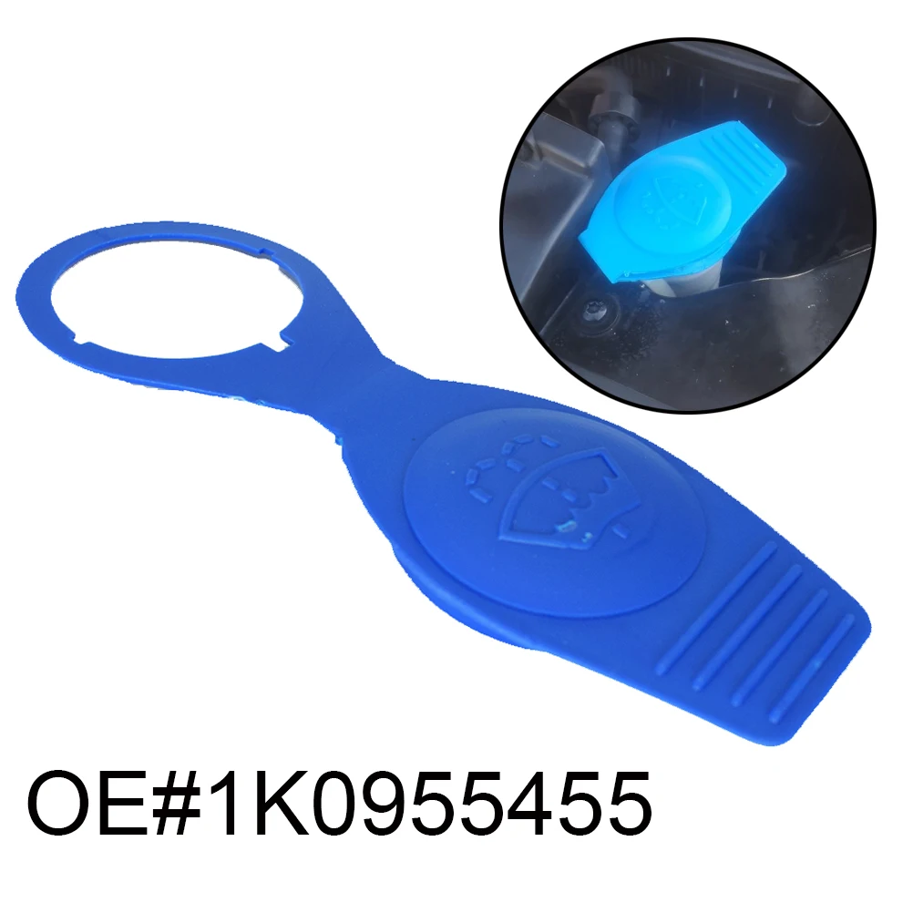 

Car Windshield Washer Fluid Bottle Reservoir Cap Cover 1K0955455 For VW Audi Golf Scirocco T5 A4 A6 Q5 Q7 Engine Bay Blue Cover