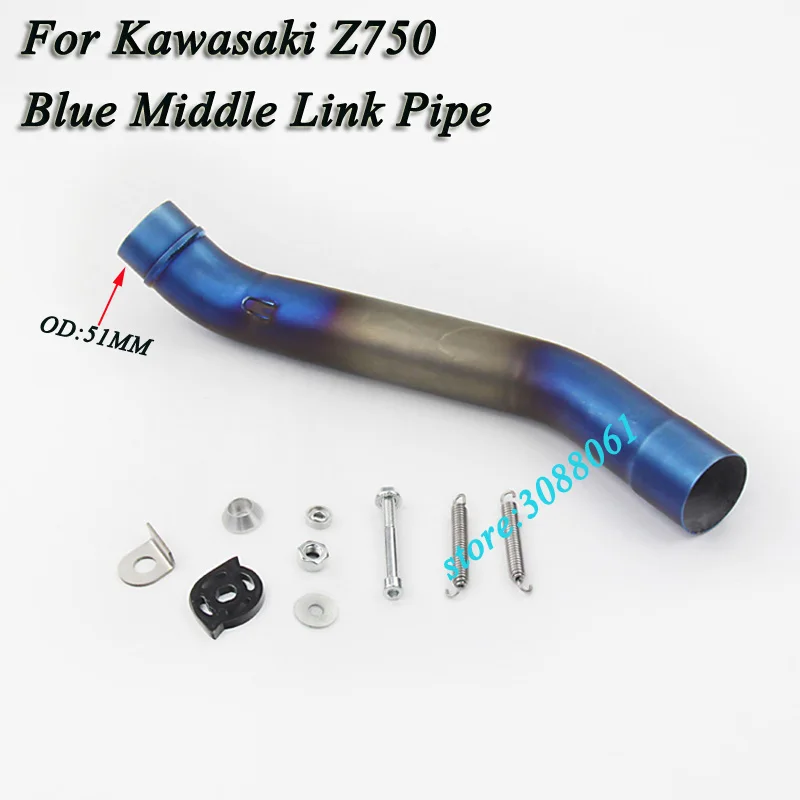 Modified Slip On For Kawasaki Z750 Motorcycle Exhaust Escape Full System 51mm Muffler Middle Connect Link Pipe Without Exhaust