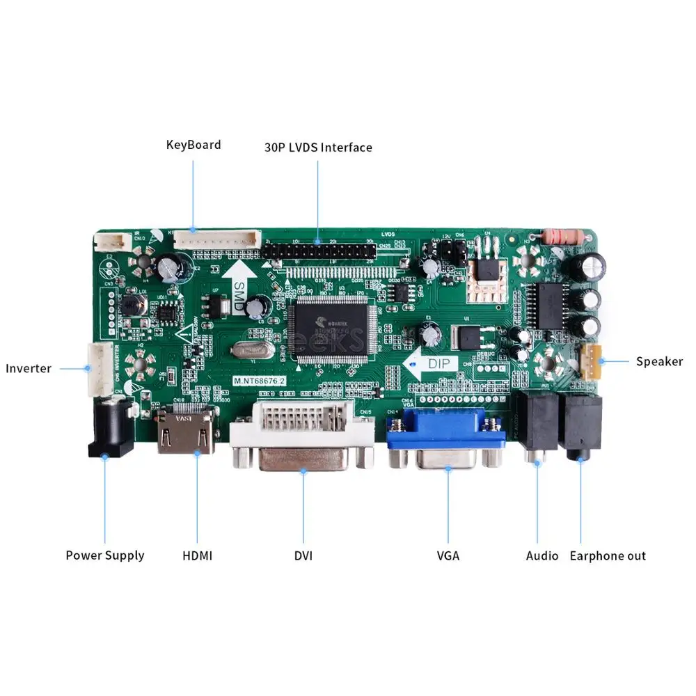 Imagem -02 - Hdmi Vga Dvi Arcada Entrada de Áudio Lcd M170e Controlador Placa Motorista para Arcade1up Rua Lutador Máquina