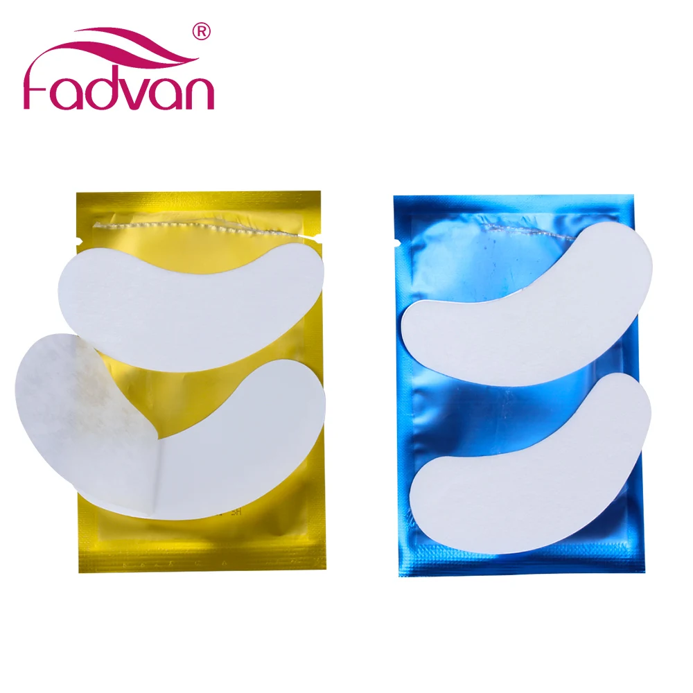 Fadvan Under Eye Pads for Professional Lash Building Lint Free Gel Paper Eyelash Patches 50/100 Pairs False Lashes Grafting Tool