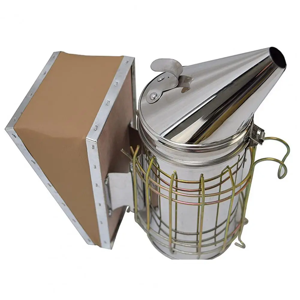 Beekeeping Smoker Stainless Steel Equipment Hive Box Tool Supplies For Beehive Bee Manual Smoke Maker With Hanging Hook Tools