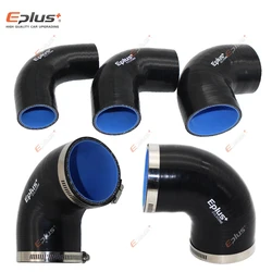 Manguera de tubo de silicona Universal EPLUS, conector de 90 grados, acoplador de tubo de entrada Turbo Intercooler para coche, negro, varios tamaños