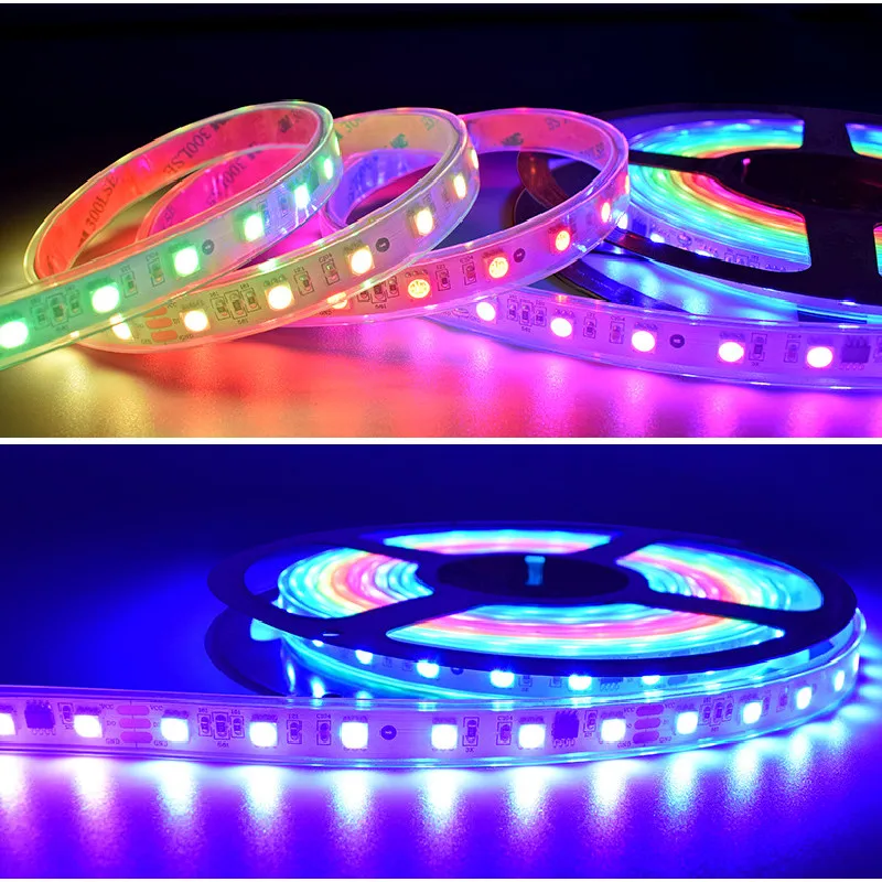 DC12V WS2811 LED Pixels Programmable Strip 30/60 Pixels/leds/m,WS2811IC 5050 RGB SMD White/Black PCB IP30/IP65/IP67 Strip Light