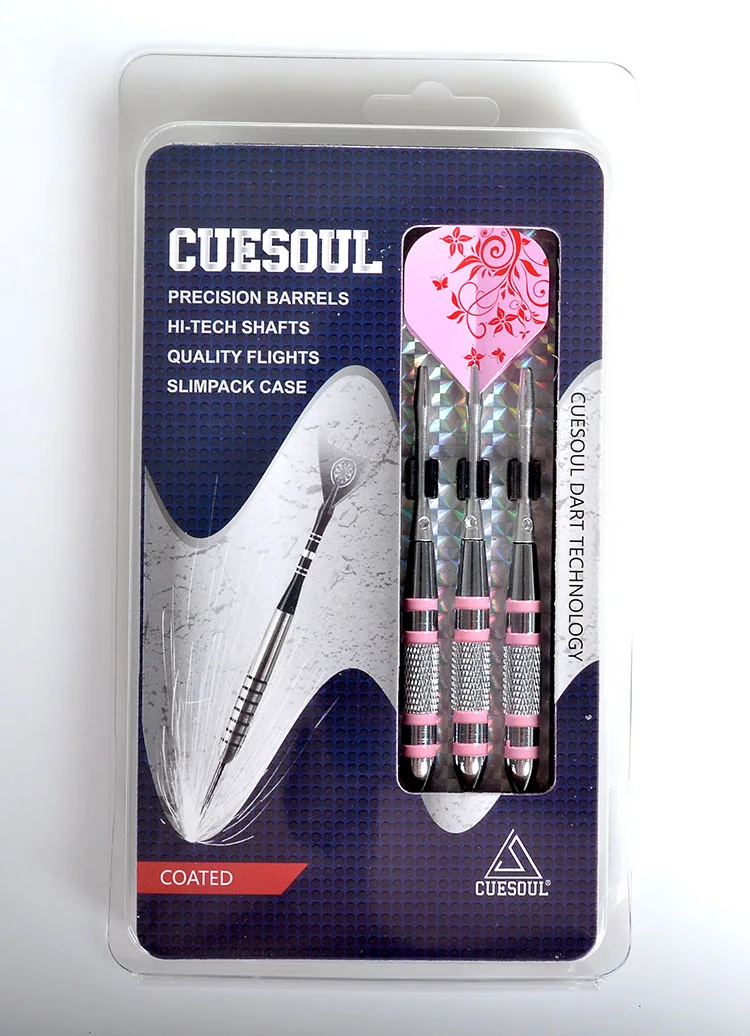 CUESOUL-dardos de punta de acero, aguja de 24g, con eje de aluminio, Color rosa