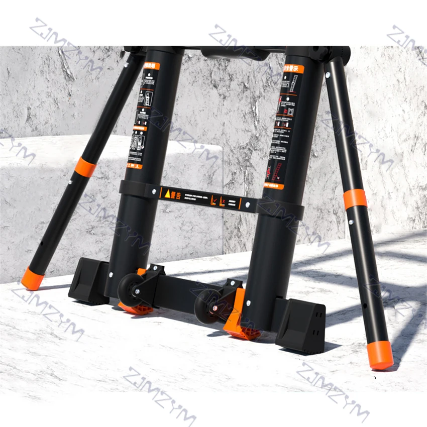 Escalera plegable multifuncional de aluminio grueso, escalerilla de aleación, espiga recta, doble uso, escalera portátil telescópica, 2,1 + 2,1 m