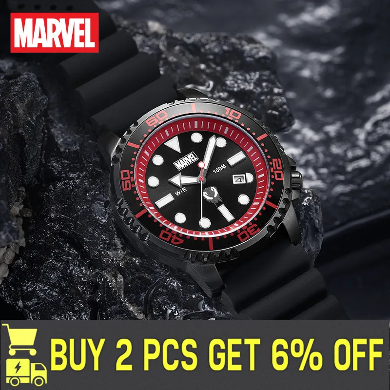 Disney Marvel 2021 New Fashion Mens WristWatches Stainless Steel Top Brand Venom Sports Quartz Clock Iron Man Relogio Masculino