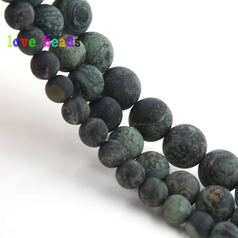 4/6/8/10/12mm Dark Green Zebra Jaspers Natural Stone Round Beads for Jewelry Making DIY Bracelet 15\