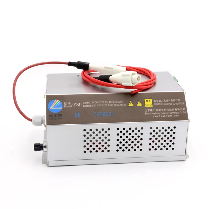 LASERPWR Laser Power Supply Z80 80W For 60W-80W CO2 Laser Tube for CNC Wood Acrylic Fabric Leather Paper Glass Cutter Engraver