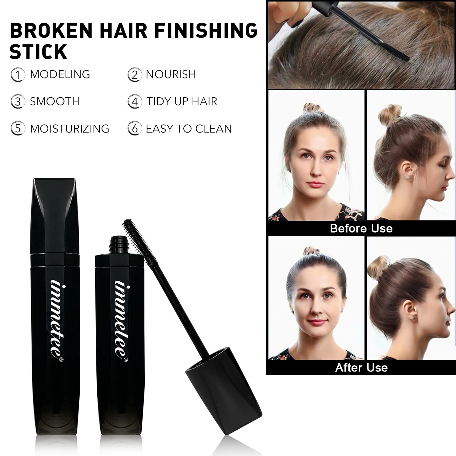 Hair Finishing Stick Hair Wax Stick for Flyaway Hair Broken Baby Hair Gel Quickest Solution for Neat Hair Styles for Women