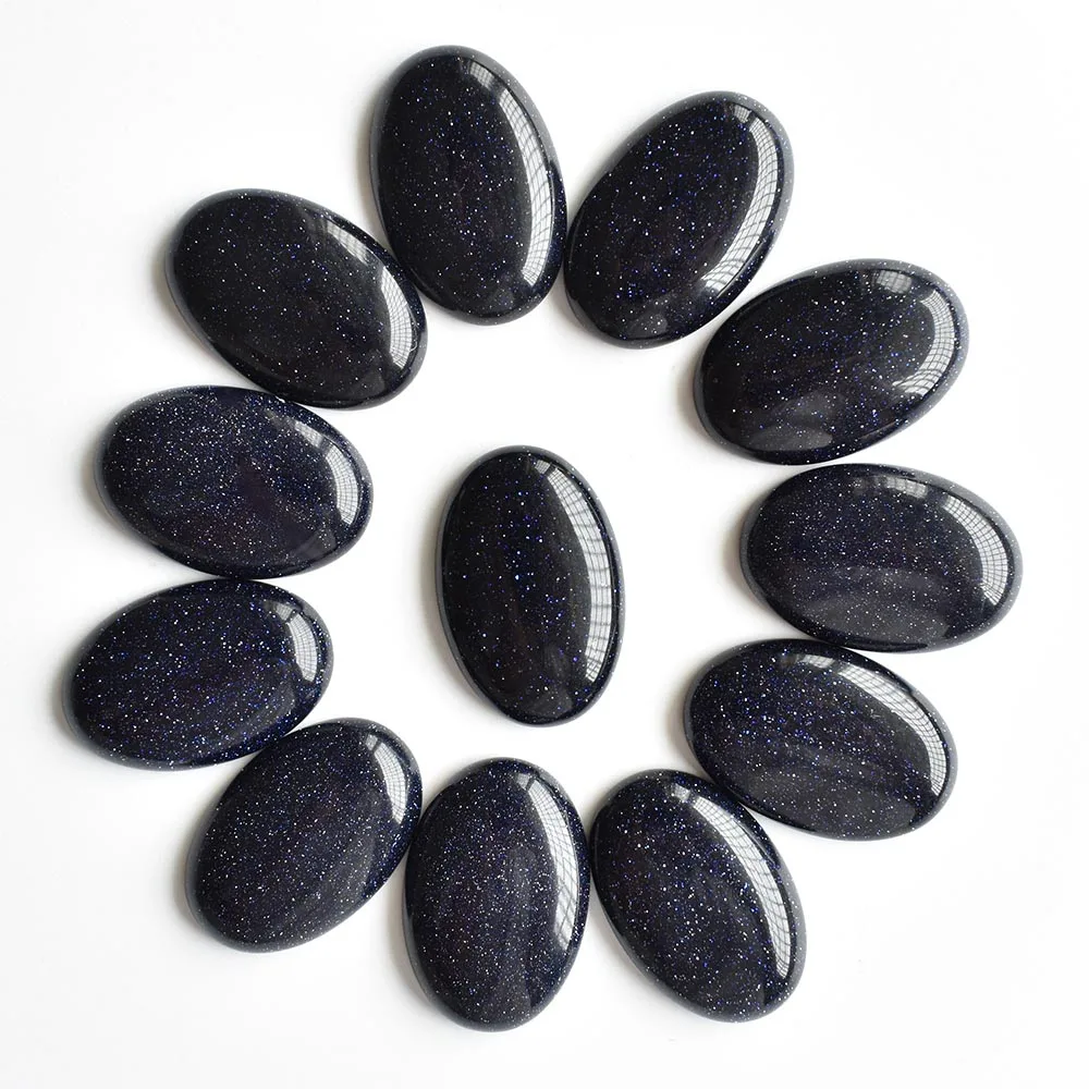 

Wholesale 12pcs/lot 2020 fashion hot sell blue sand stone Oval CAB CABOCHON 20x30mm beads for jewelry making Free shipping