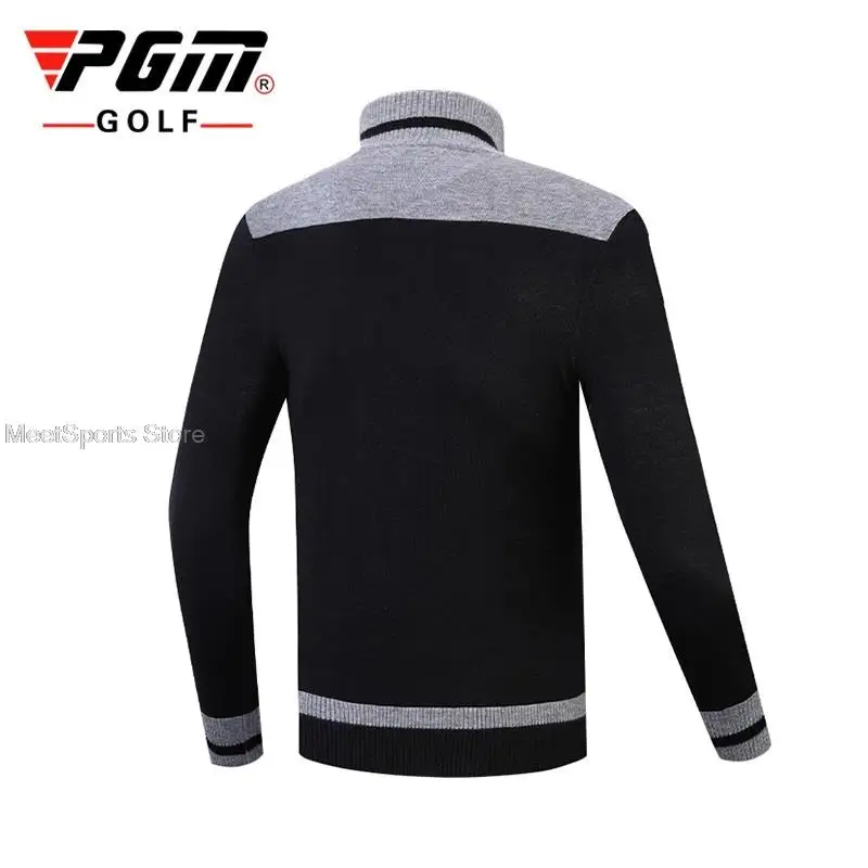 Pgm Golf Men\'S Warm Sweater Male Golf Long-Sleeved Trench Coat Jackets Winter Windproof Sports Jacket Man Full Zipper Sportswear