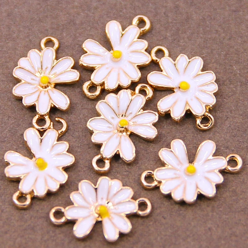 10pcs 9*12mm enamel sakura charm for jewelry making fashion earring pendant flower charm necklace bracelet charms