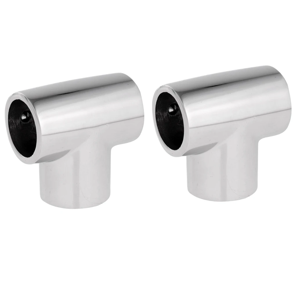 2x Marine 316 Stainless Steel Boat Yacht Handrail Fitting 90 Degree Tee 25mm