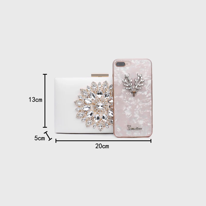 White Women Clutch Bag Wedding Clutch Purse Bridal Evening Crystal Summer Bags for Women 2021 Luxury Small Crossbody Bags