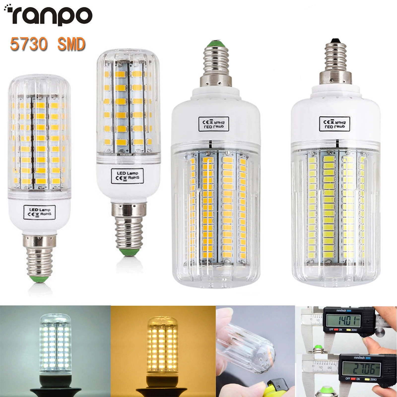 

LED Corn Light Bulbs E14 Screw Base 5730 SMD 12W 15W 20W 25W 30W 220V Bright White Cool Warm Lamp Home Lampada Ampoule Bombillas