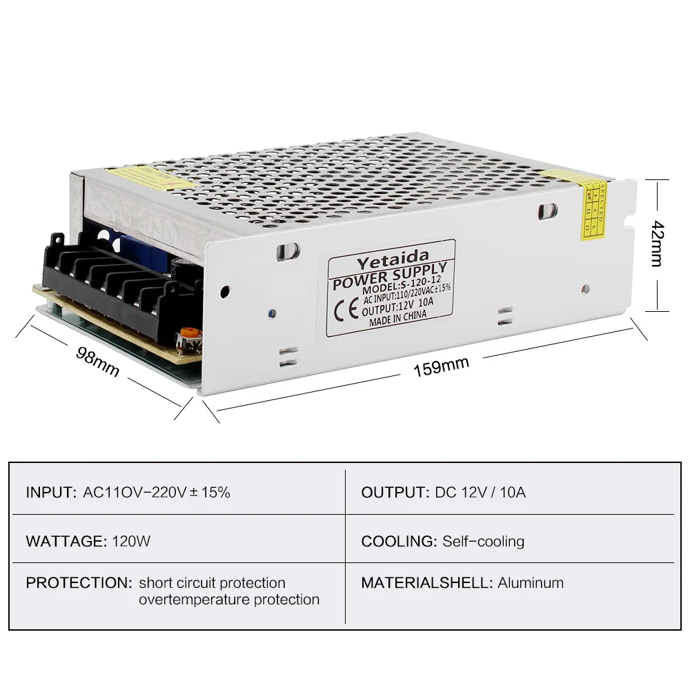 AC DC 5V 12V Power Supply 24V 36V 48V 3A 5A 10A SMPS 220V To 12V 5V 24V Source Power Supply 3V 9V 15V 18 Fonte 500W