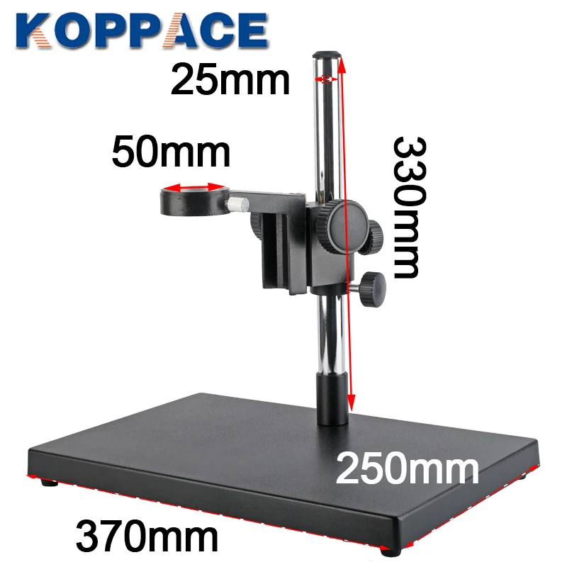 KOPPACE 30X-200X Large Platform Microscope Column Diameter 25mm Lens Size 50mm Including Focus Bracket Base Plate Size 370x250mm