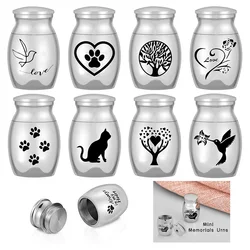 Pets Memorials Stainless Steel Mini Urns Dog Cat Birds Mouse Cremation Ashes Urn for Hold a Small Amount of Ash Keepsake Casket