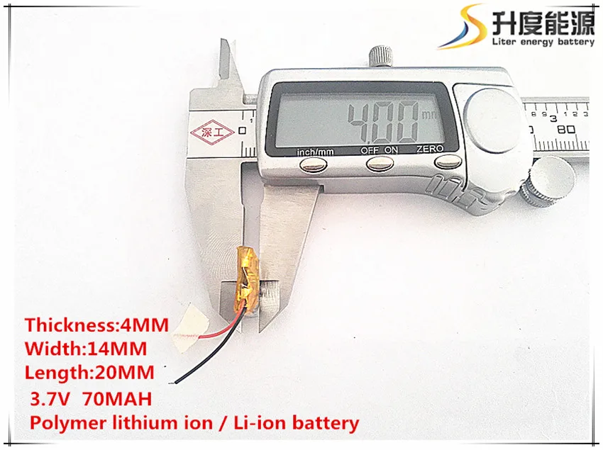 Batería de polímero de iones de litio de 5 piezas, 3,7 V,70mAH, 401420, para juguete, Banco de energía, GPS,mp3,mp4, teléfono móvil, altavoz