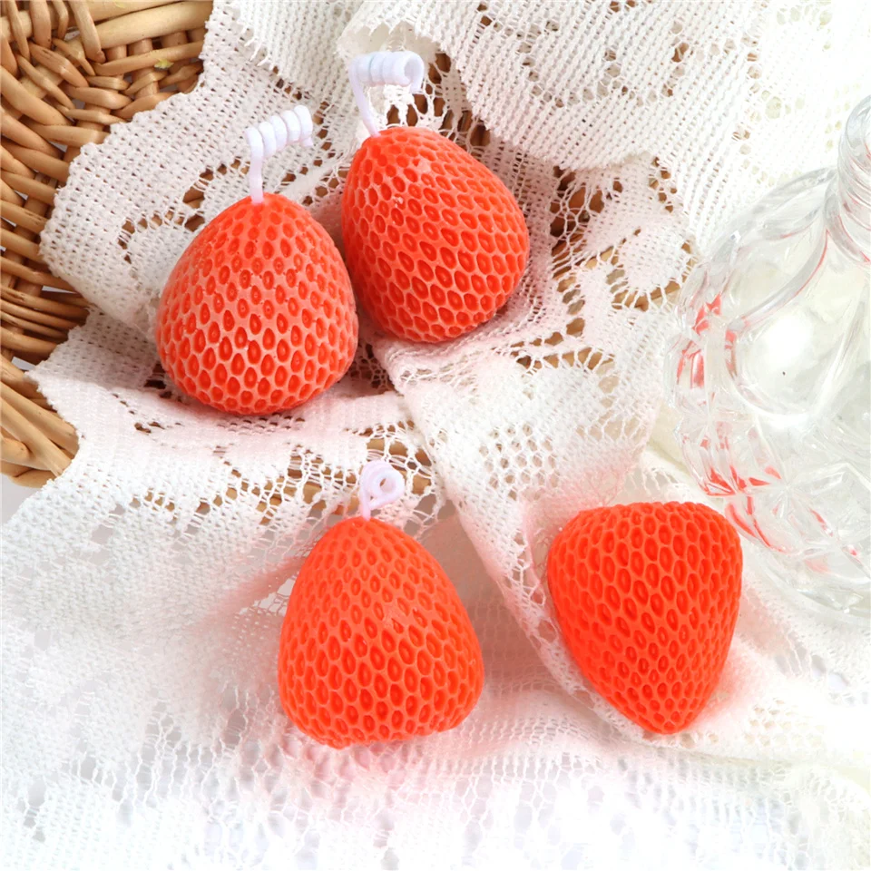 

Strawberry Baking Chocolate Cookies Mould Silicone Fruit Candle Mold Making Mousse Candy Simulation Soap Brand Decor Tool