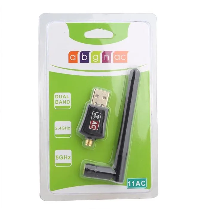 802.11B/G/N/AC Dual Band 600Mbps RTL8811CU อะแดปเตอร์ไร้สาย USB WiFi dongle 2.4G & 5.8G เสาอากาศ Wifi ภายนอกสำหรับ Android