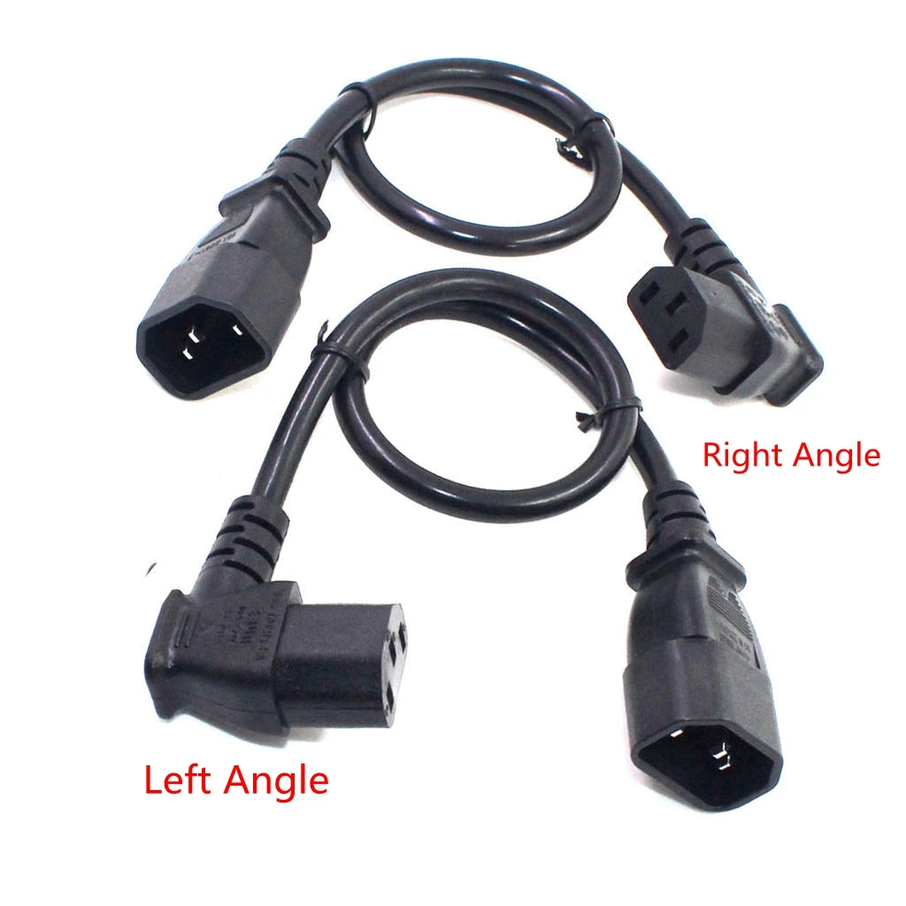 IEC60320 C13 Angle Converter Angle Extension Cable C13 to C14 PDU Up Down Right Angle Power Cables Male to Female AC Power Cord