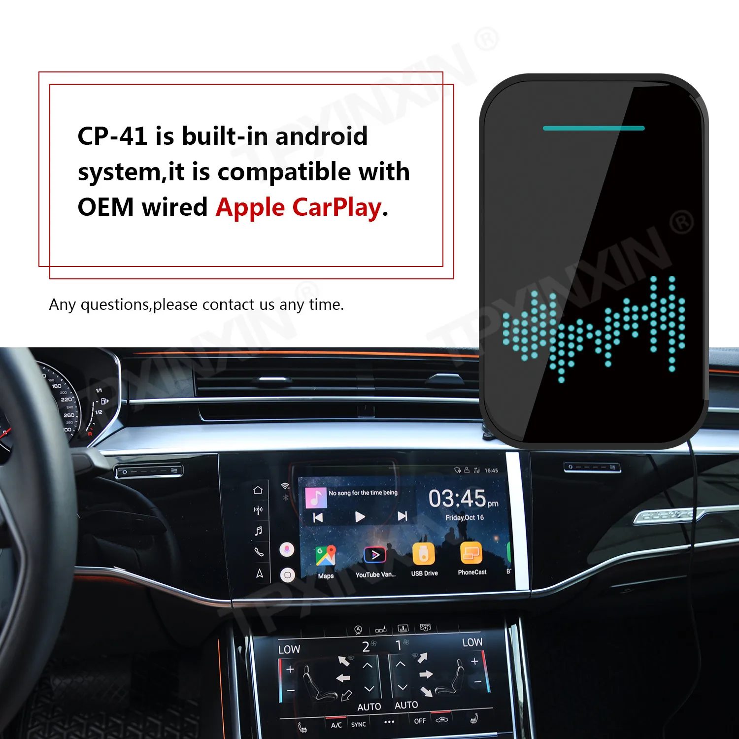 4+32G In-Car Infotainment Enhancement Original Carplay AI Android BOX No installation required! Just plug it into the USB port