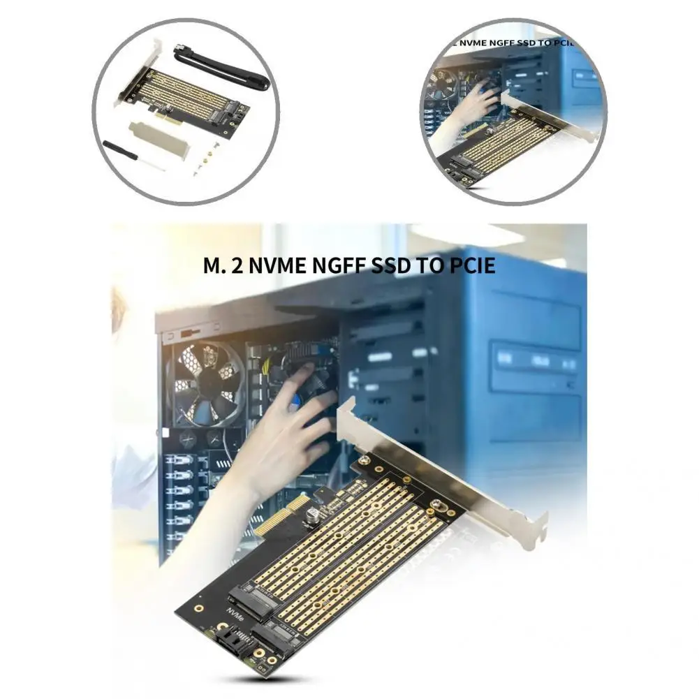 

Multiple Protection Compact Easy Assembly Dual M.2 to PCIE M Key B Key 2242 2260 2280 Interface SSD Card for PC