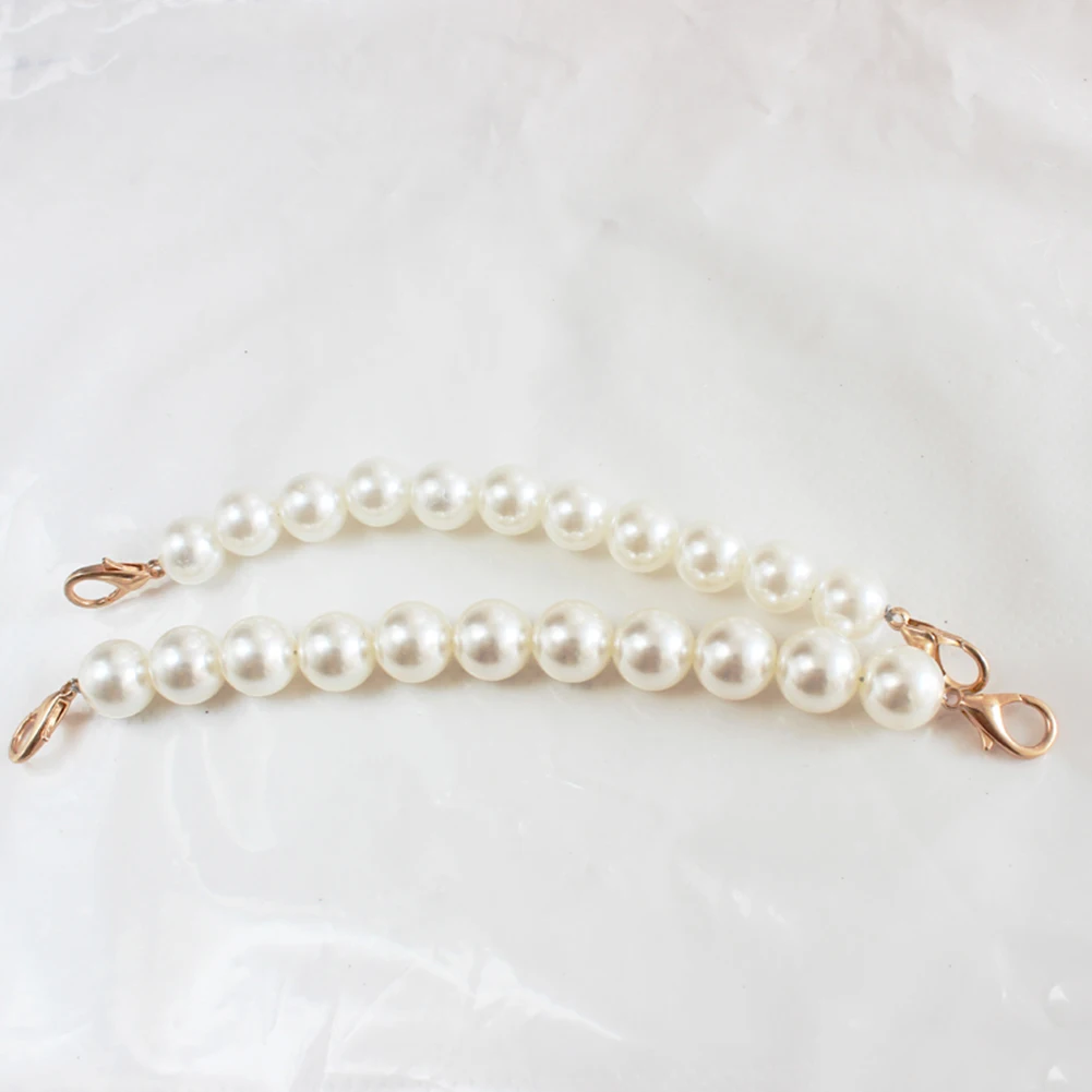 Pearl strap for bags handbag accessories purse belt handles cute bead chain tote women parts silver/gold /black clasp