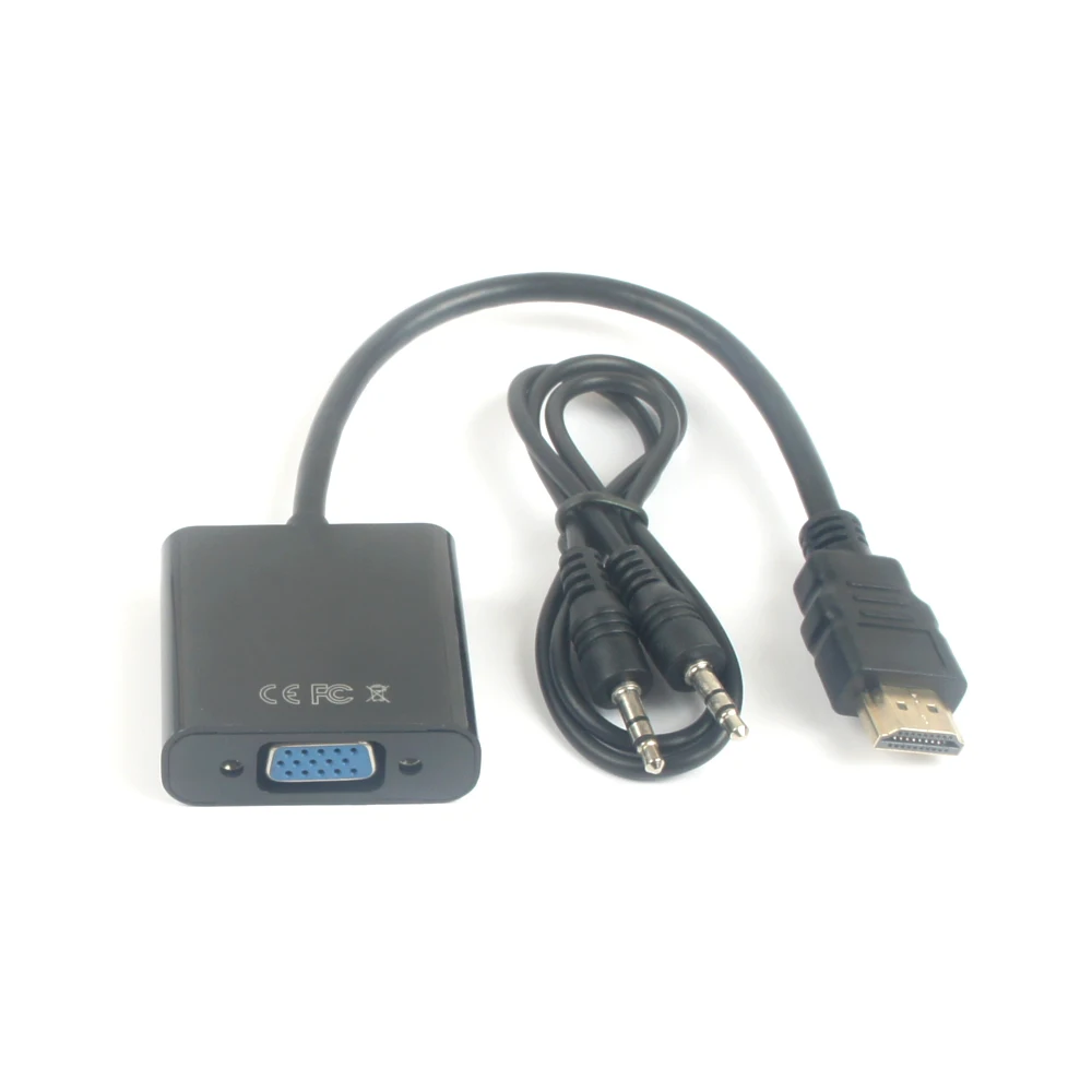 

Переходник с HDMI-совместимым штекером на гнездо VGA с аудиокабелем для ПК HDTV монитора для HDTV ПК Xbox PS3