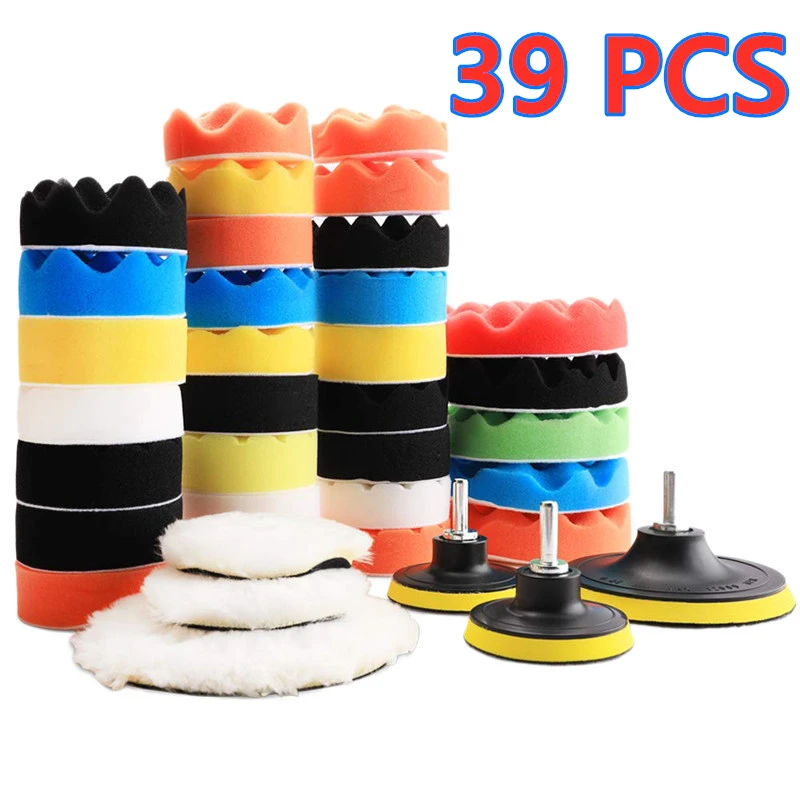 Auto Polijstspons Pads Kit Foam Pad Buffer Kit Polijstmachine Wax Pads voor Auto Motor motorvoertuig Verwijdert krassen
