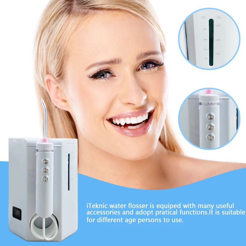 Nicefeel Oral Irrigator 7pcs Tips 600ml Water Flosser Irrigator Dental Hygiene for teeth cleaning Water Pick irrigators Flossing