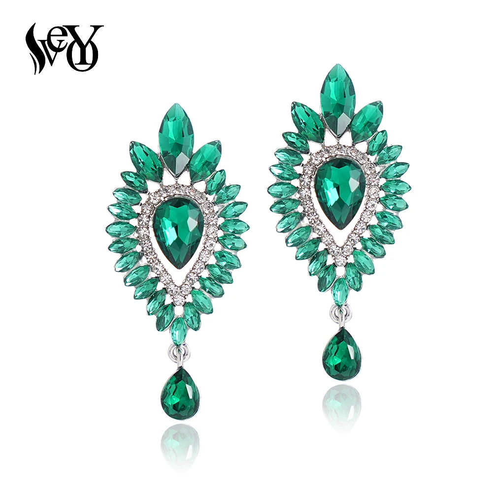 VEYO Luxury Crystal Drop Lady Earrings Elegant Party Dangle Earrings for Women Fashion Jewelry Gift Wholesale