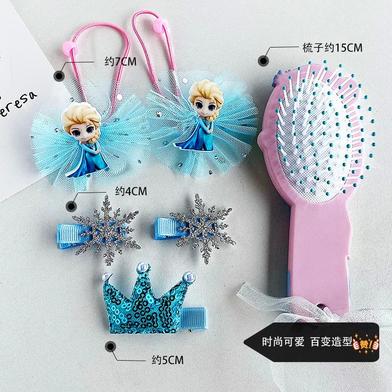 Disney Frozen Elsa Original Figure Makeups Toys Comb Hairpin Rubber Band Set With Box Girls Christmas Gift