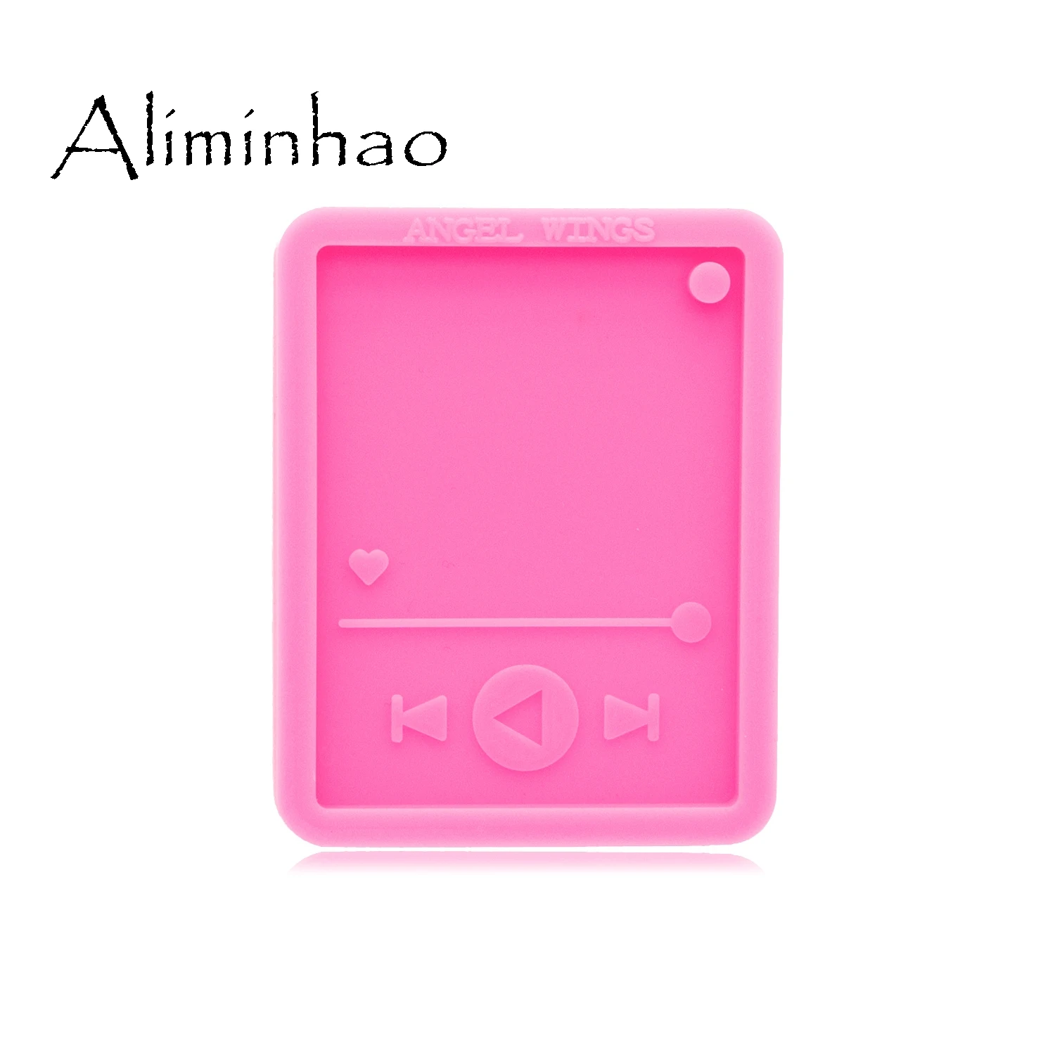 DY0695 Glossy Resin 7.5cm Player Mold Epoxy Craft Keychain , 3.6cm Music Silicone Moulds For Phone Grip, DIY Jewelry Making