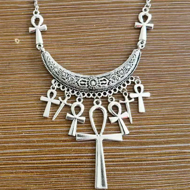 Statement pentacle Gothic rosary necklace