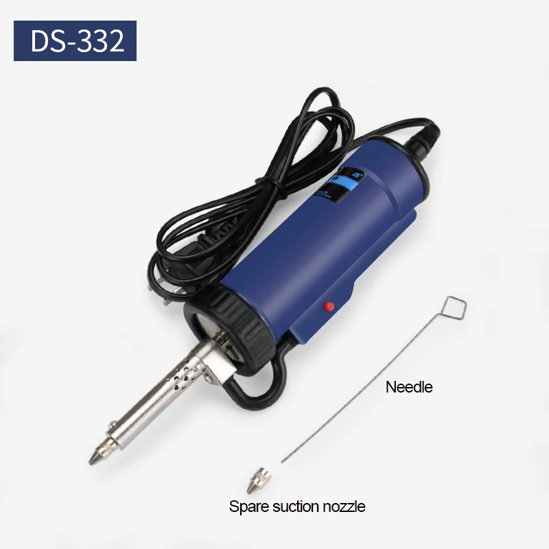 Solder Sucker 30W 220V 50Hz Electric Vacuum Desoldering Pump Iron Gun Soldering Black Blue Repair Tool with Nozzle and Drill Rod