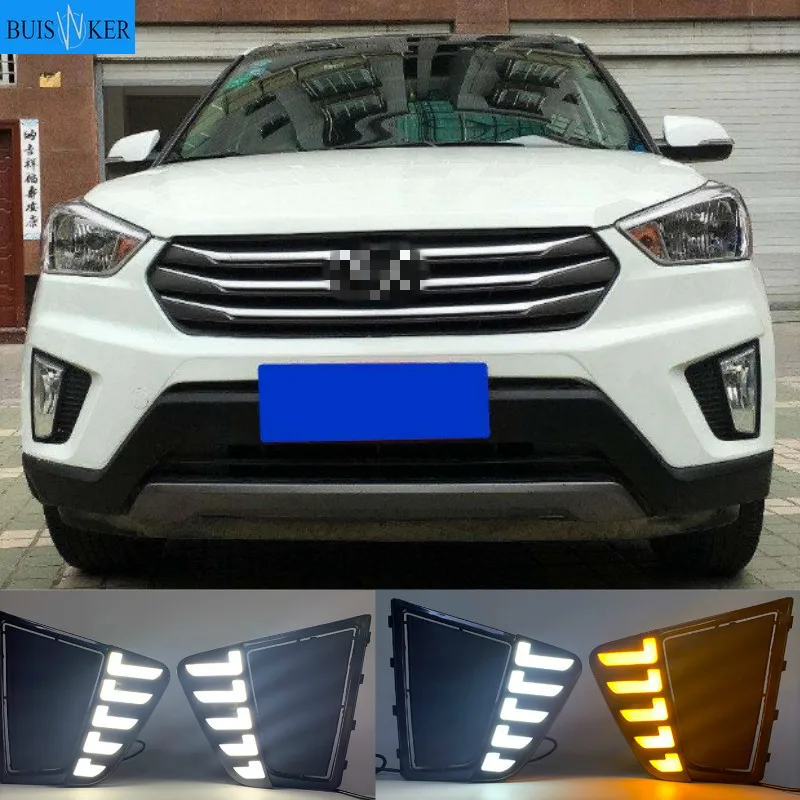 

LED DRL Daytime Running Lights LED Day Lights for Car Special Hyundai IX25 Creta 2014 2015 2016 Replace Fog Lamp Cover Holes